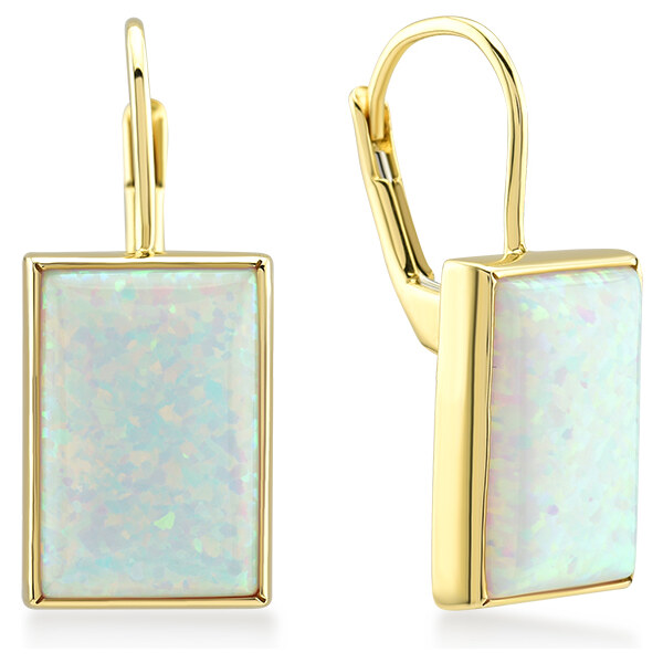 Lillian Vassago Zlaté náušnice so syntetickým opálom LLV01-WOYEG001 37689436