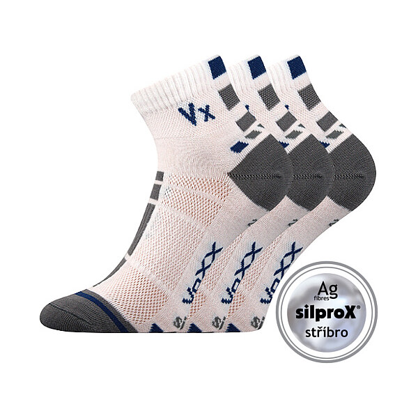 MAYOR nízke ponožky so striebrom VoXX Biela 39-42 3 páry 26252027