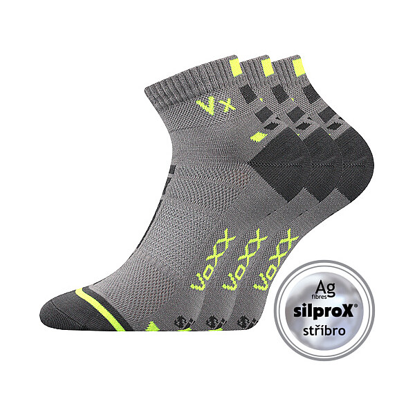 MAYOR nízke ponožky so striebrom VoXX Sv. sivá 35-38 3 páry 49900202