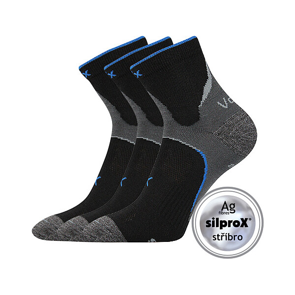 MAXTER antibakteriálne ponožky so striebrom VoXX Čierna 43-46 3 páry 26459055