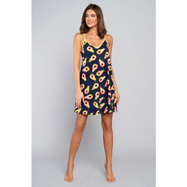 Italian Fashion Nočná bavlnená košieľka Avocado tmavomodrá, Farba 24261456