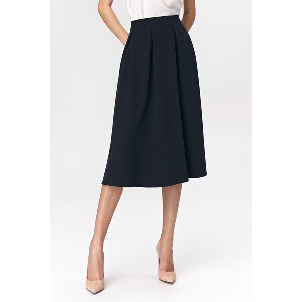 Glara Dámska midi sukňa so skladmi 24547629