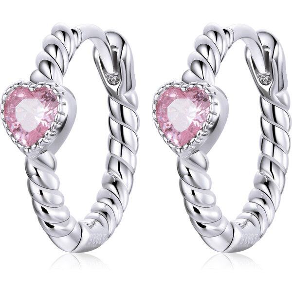 Emporial strieborné náušnice krúžky Nežná láska SCE1081 55872044