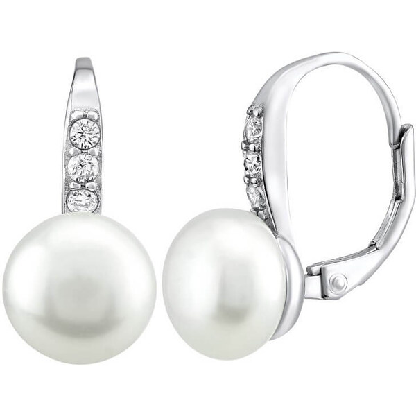 Silvego Strieborné náušnice CASSIDY s bielou prírodnou perlou LPSP0639 66593097