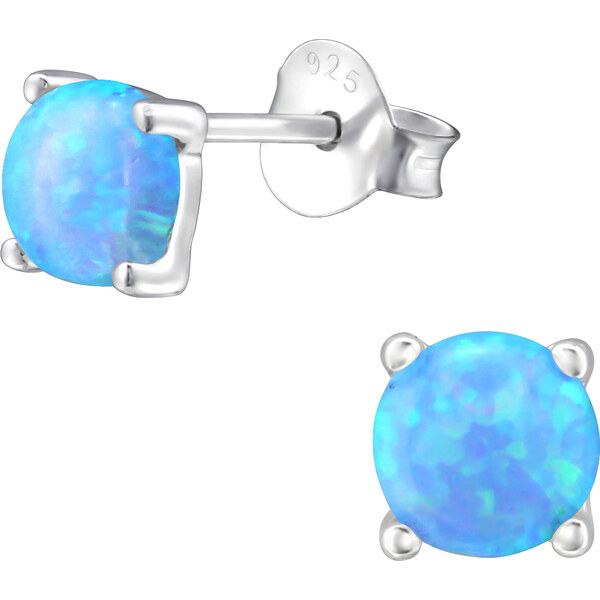 Glory strieborné náušnice Koliesko Opál Azure S1109 24353633