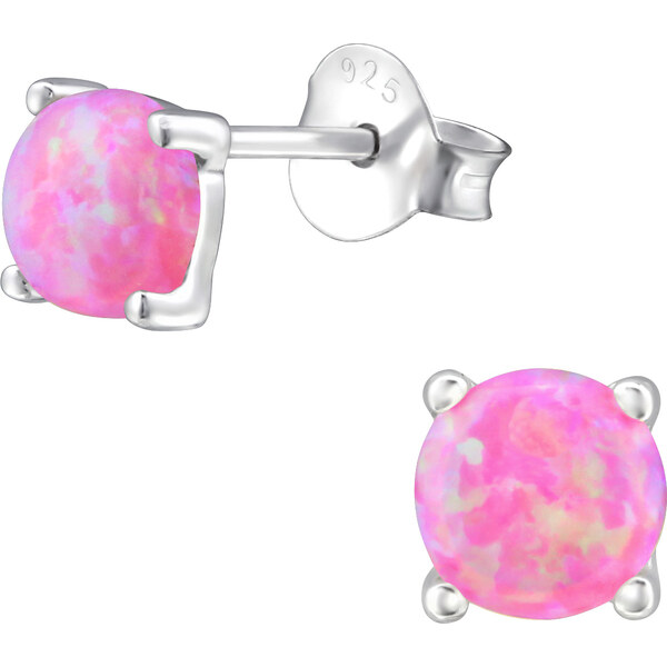 Glory strieborné náušnice Koliesko Opál Bubble S1111 24353638