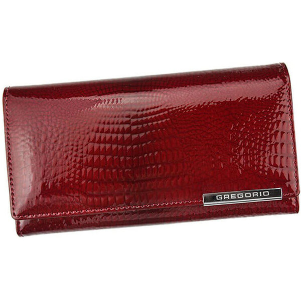 Červená kožená peňaženka Gregorio s mincovníkom na zips 66599184