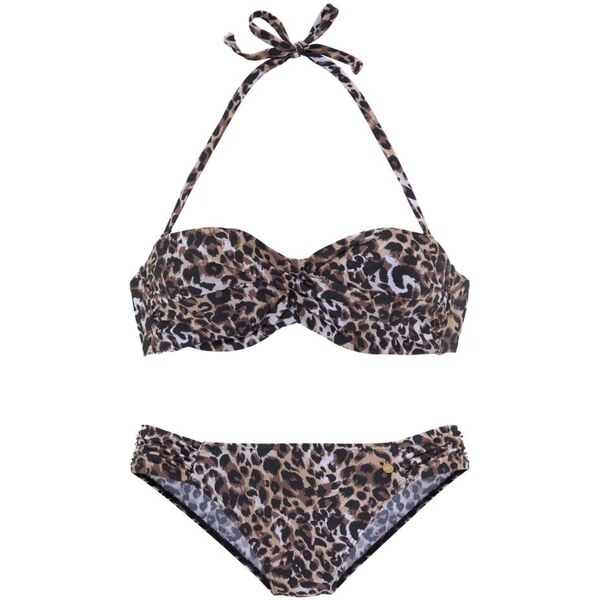 LASCANA Bikiny hnedá / čierna / prírodná biela 25345750