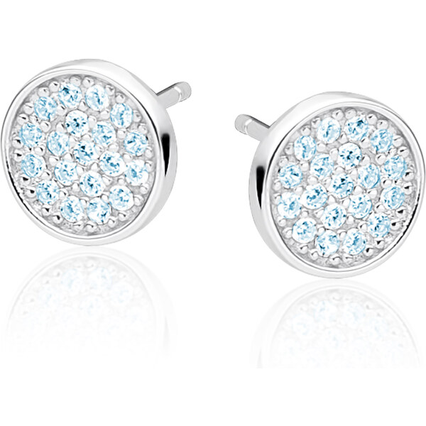 Olivie Strieborné okrúhle MODRÉ náušnice 5163 24614817