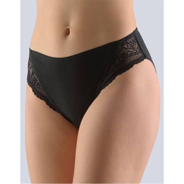 Glara Klasické nohavičky s čipkovou vsadkou 36988722