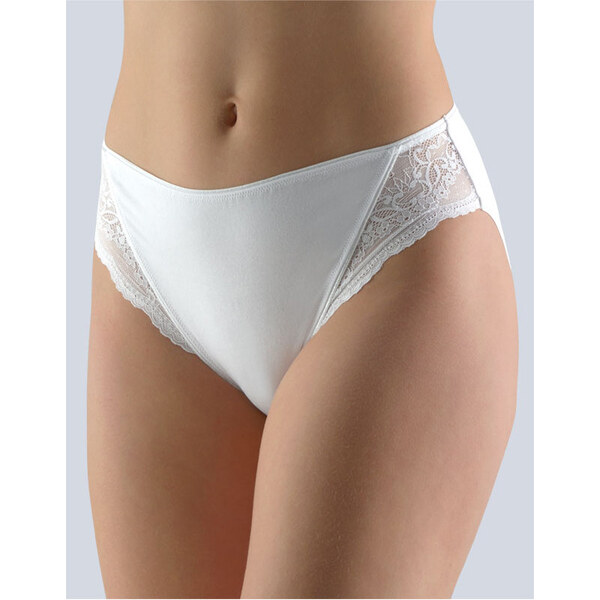 Glara Klasické nohavičky s čipkovou vsadkou 36988723