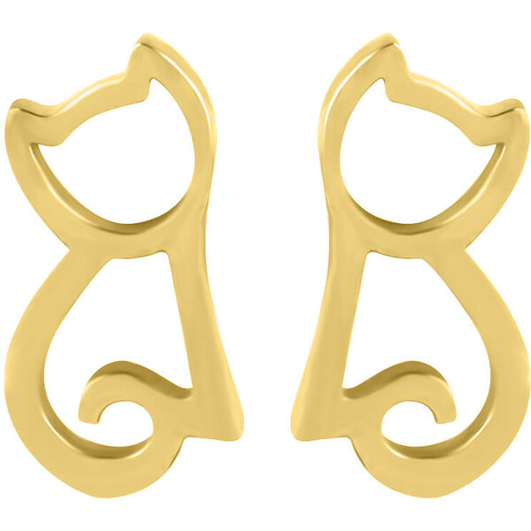 Troli Moderné pozlátené náušnice Mačka 66589101