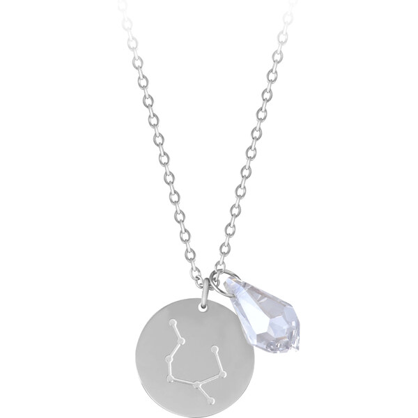 Troli Oceľový náhrdelník Blíženci sa zirkónom (retiazka, 2x prívesok) 66593102