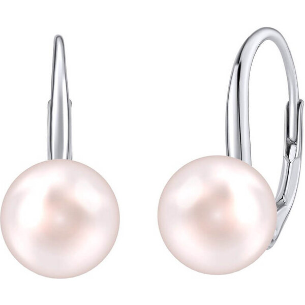 Silvego Strieborné náušnice so svetlo ružovou perlou Swarovski 66585022