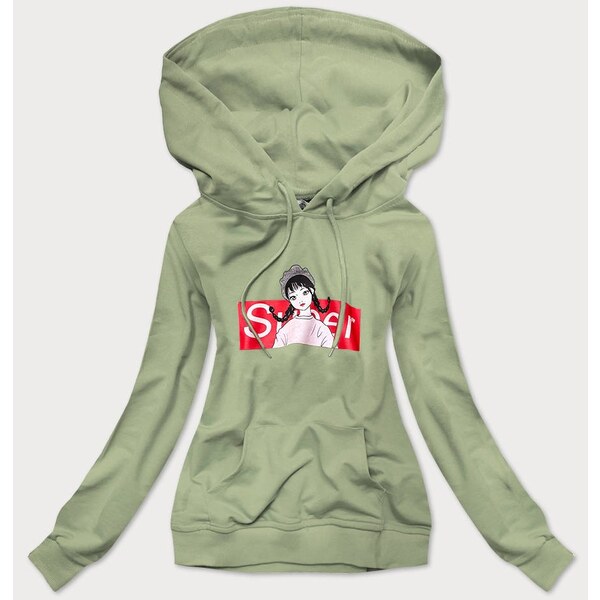 Ambitionfly Zelená dámska športová mikina s kapucňou (N4596) 24566984