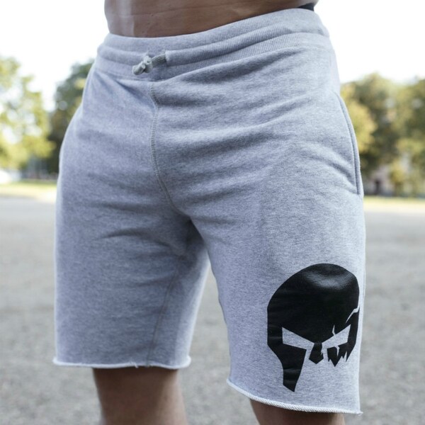 Pánske teplákové kraťasy Iron Aesthetics Skull, grey 24553688