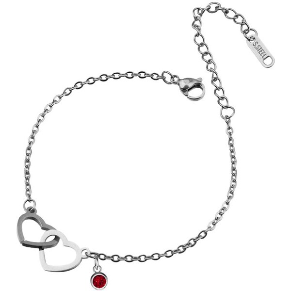 SWAROVSKI Elements Swarovski e. náramok Heart by Heart, spojené srdcia 24593672