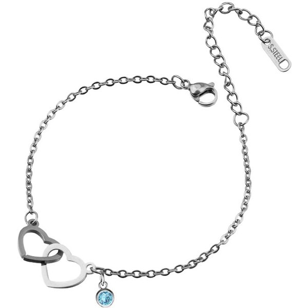 SWAROVSKI Elements Swarovski e. náramok Heart by Heart, spojené srdcia 24593673