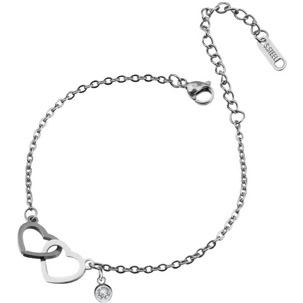 SWAROVSKI Elements Swarovski e. náramok Heart by Heart, spojené srdcia 24593671