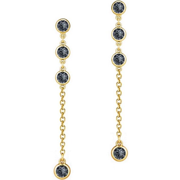 SWAROVSKI Elements Swarovski e. zlaté dlhé náušnice Princess, čierne 24593775