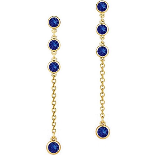SWAROVSKI Elements Swarovski e. zlaté dlhé náušnice Princess, modré 24593776