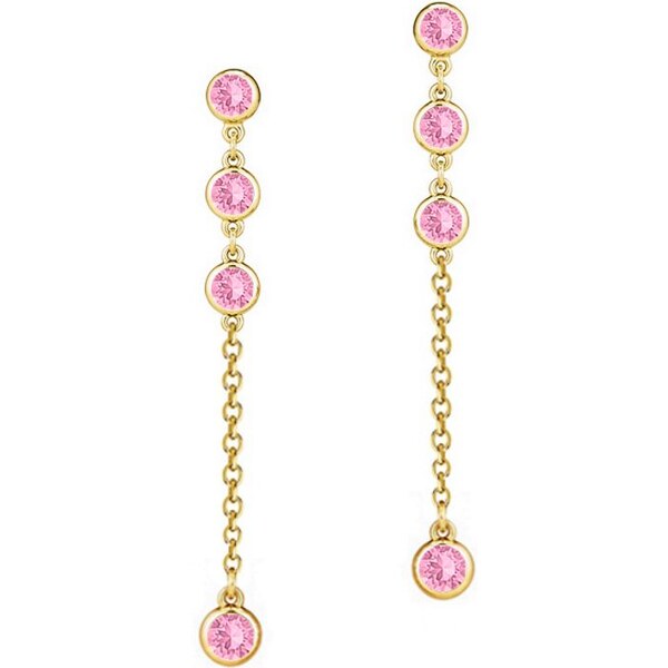 SWAROVSKI Elements Swarovski e. zlaté dlhé náušnice Princess, ružové 24593777