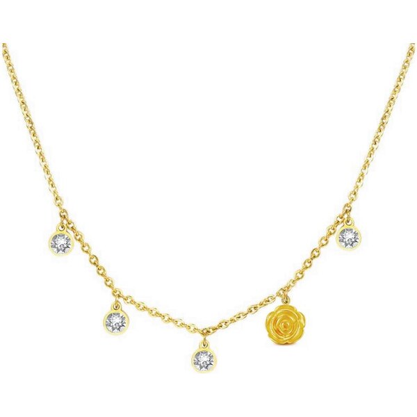 SWAROVSKI Elements Swarovski e. zlatý náhrdelník Beauty&Beast, ruža 24593783