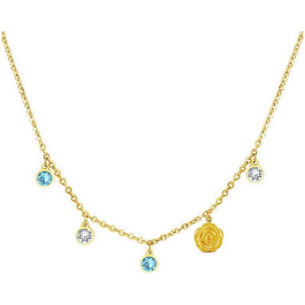 SWAROVSKI Elements Swarovski e. zlatý náhrdelník Beauty&Beast, ruža 24593784