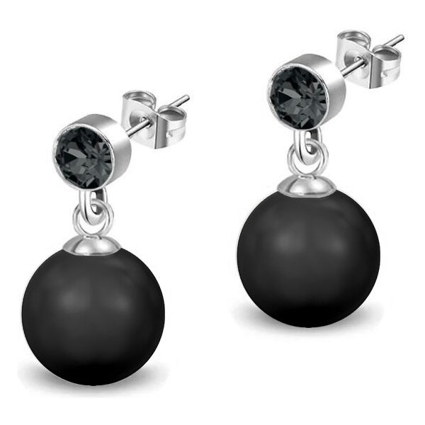 SWAROVSKI Elements Swarovski e. náušnice West Bay čierne perly 3431 24593842
