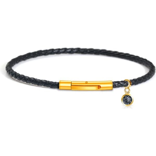 SWAROVSKI Elements Swarovski e. čierny kožený náramok Energy seb5683 24593868