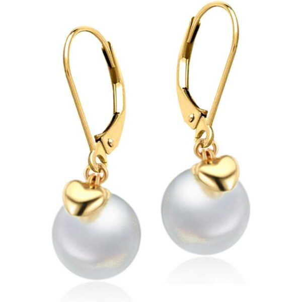 SWAROVSKI Elements Swarovski e. perlové náušnice Swan Lake, zlaté 24593911