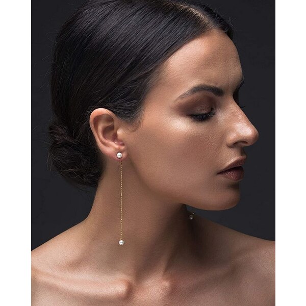 SWAROVSKI Elements Swarovski e. dlhé náušnice s perlami Adagio, zlaté 24593938