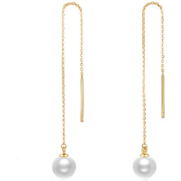SWAROVSKI Elements Swarovski e. dlhé perlové náušnice Fondu, zlaté 24593993