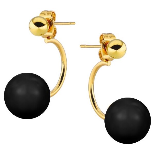 SWAROVSKI Elements Swarovski e. náušnice 2v1 s čiernymi perlami Frappé 24593997