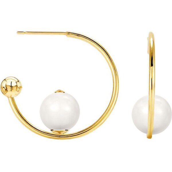 SWAROVSKI Elements Swarovski e. zlaté náušnice polkruhy Arrondi, biele 24594028