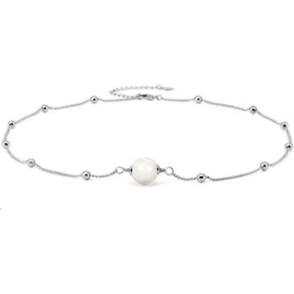 SWAROVSKI Elements Swarovski e. náhrdelník s bielou perlou Arrondi 24594032