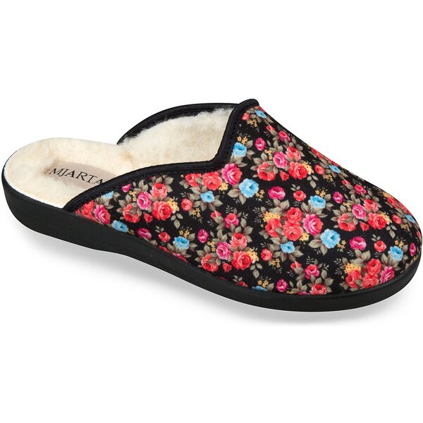 Mjartan Dámske zateplené papuče- kvietkované LA68 65212827