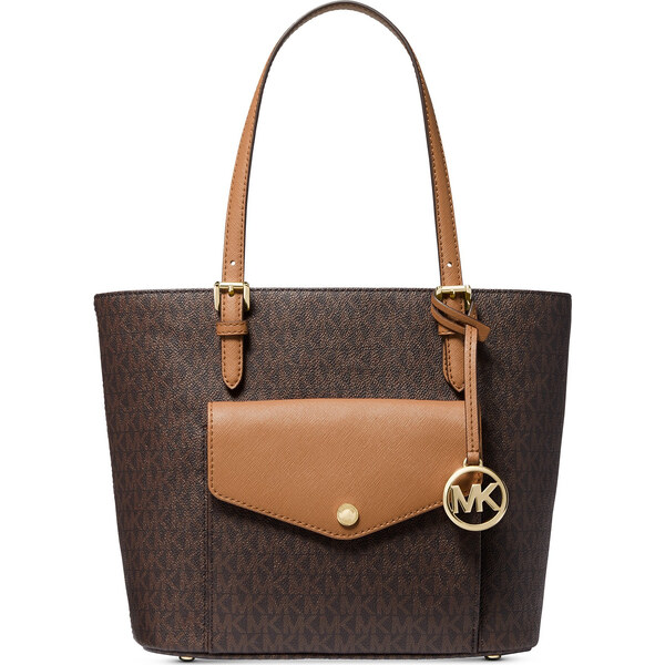 Michael Kors Jet Set Signature Medium Pocket Tote Brown 25939989