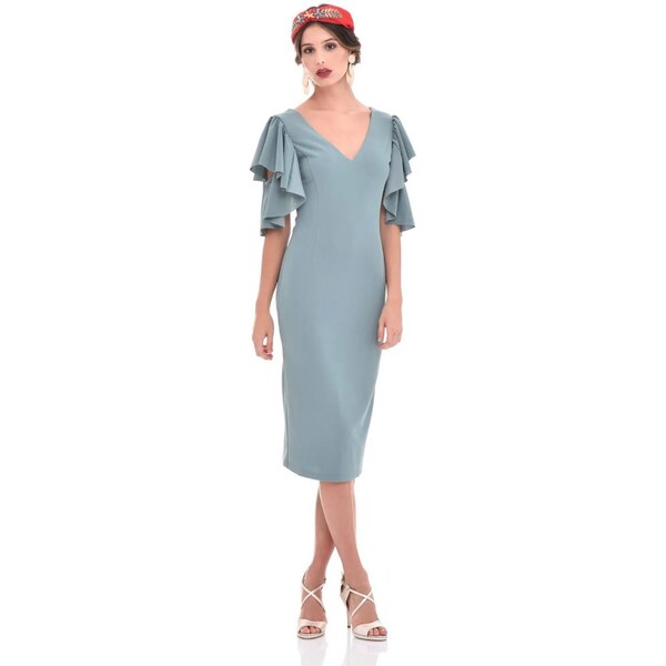 TONALA Mintové púzdrové midi šaty 24620817