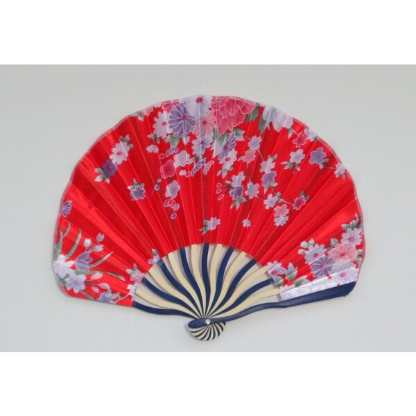 Vejár s kvetinkami- červený 24431994