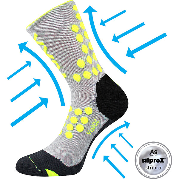 FINISH kompresné farebné športové ponožky VoXX Sv. sivá 35-38 1 pár 26459018