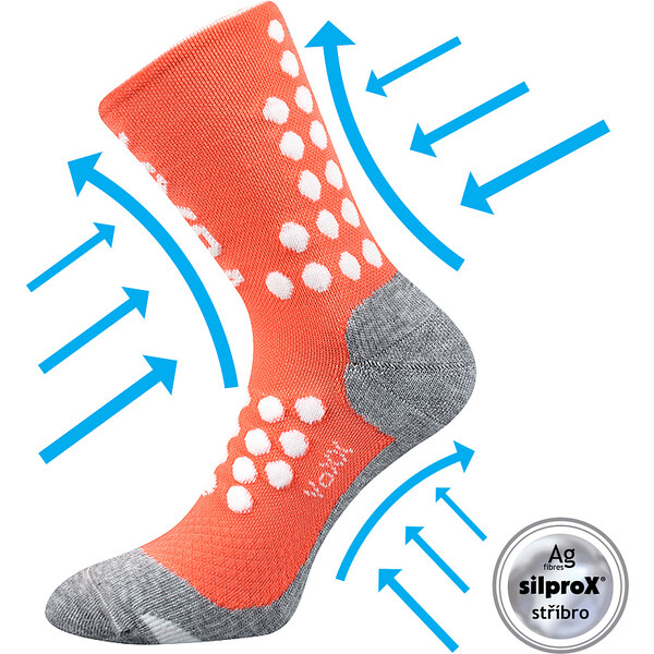 FINISH kompresné farebné športové ponožky VoXX Lososová 35-38 1 pár 26459015