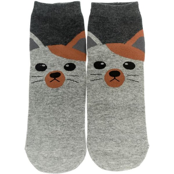 AURA.VIA Dámske sivé ponožky BEAUTY CAT 24705486