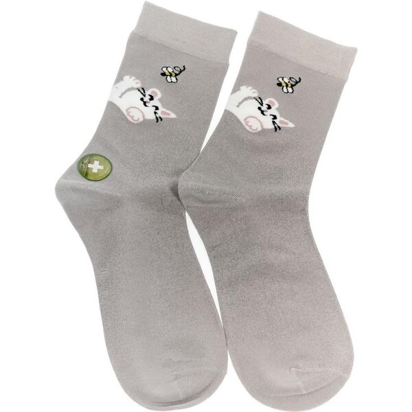 AURA.VIA Dámske sivé ponožky CAT 24705530