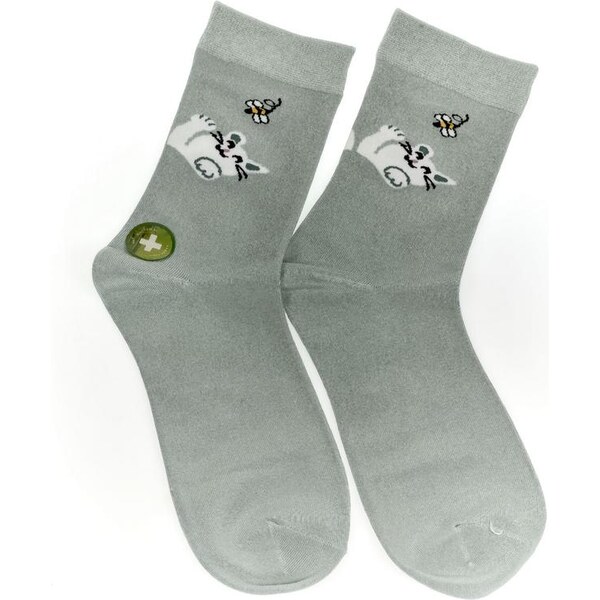 AURA.VIA Dámske sivé ponožky CAT 24705527