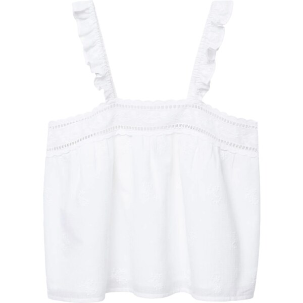 MANGO Top Isabella šedobiela 54225872