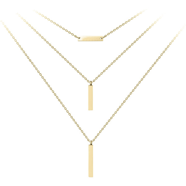 Troli Pozlátený trojitý oceľový náhrdelník 66593244