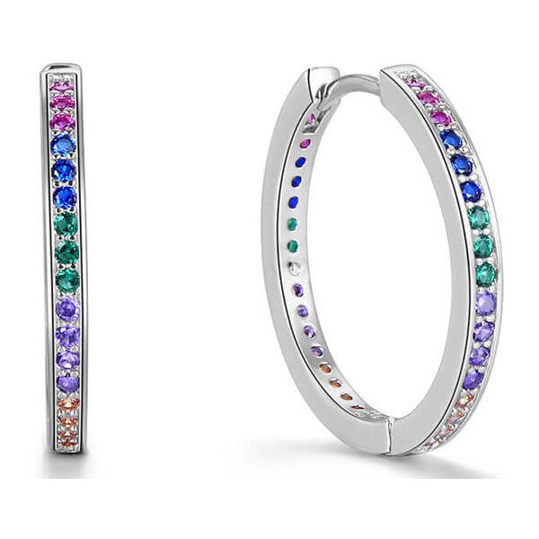 Beneto Kruhové náušnice zo striebra sa zirkónmi AGUC2236 66592229