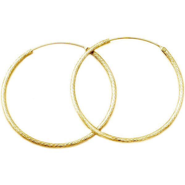 Beneto Luxusné pozlátené náušnice kruhy zo striebra AGUC1240 / N-GOLD 66585359