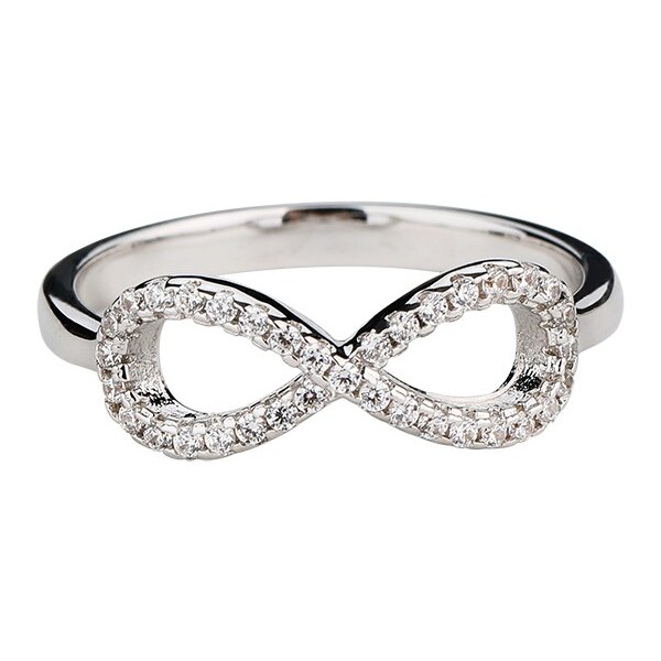 Emporial strieborný rhodiovaný prsteň Nekonečno 41501733